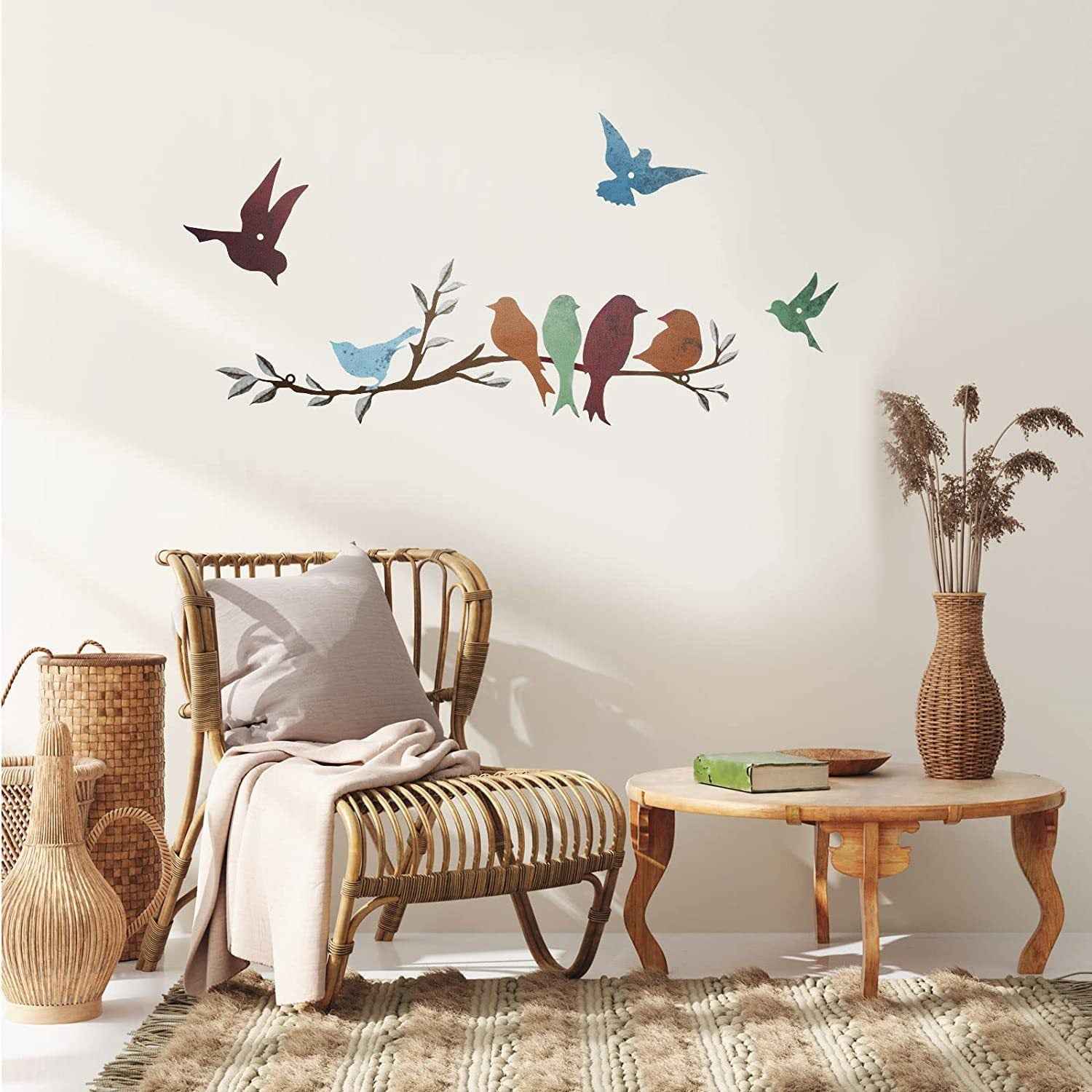 Décoration murale en forme de branche d'oiseau