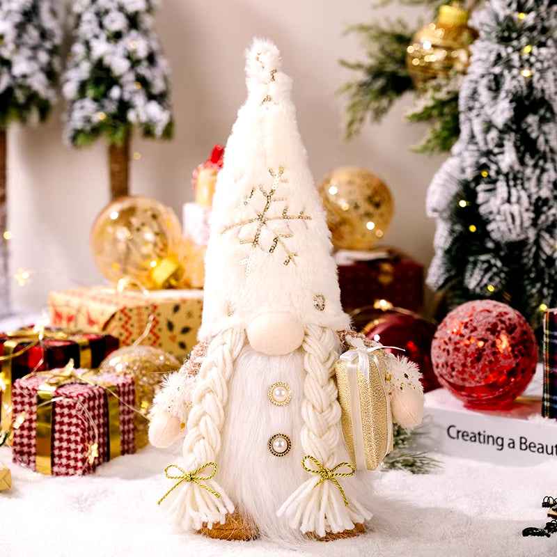 Nain de Noël lumineux de 30 cm, décorations de Noël 2024, poupées en peluche sans visage, elfe, ornements pour la maison, cadeau de Noël 2024