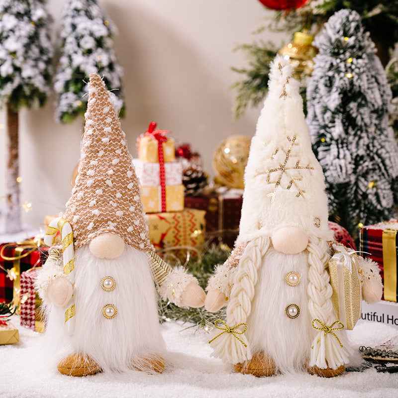 Décoration de Noël en tissu, poupée sans visage