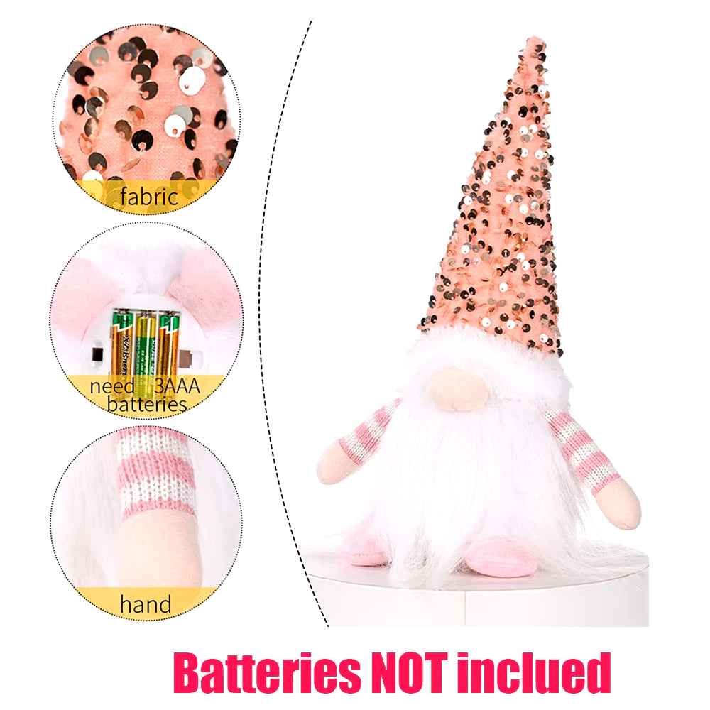 Nain de Noël lumineux de 30 cm, décorations de Noël 2024, poupées en peluche sans visage, elfe, ornements pour la maison, cadeau de Noël 2024