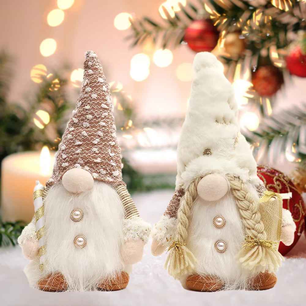 Nain de Noël lumineux de 30 cm, décorations de Noël 2024, poupées en peluche sans visage, elfe, ornements pour la maison, cadeau de Noël 2024