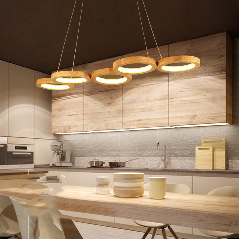 Suspension Forme Cercle en Bois Massif - Tendance cosy