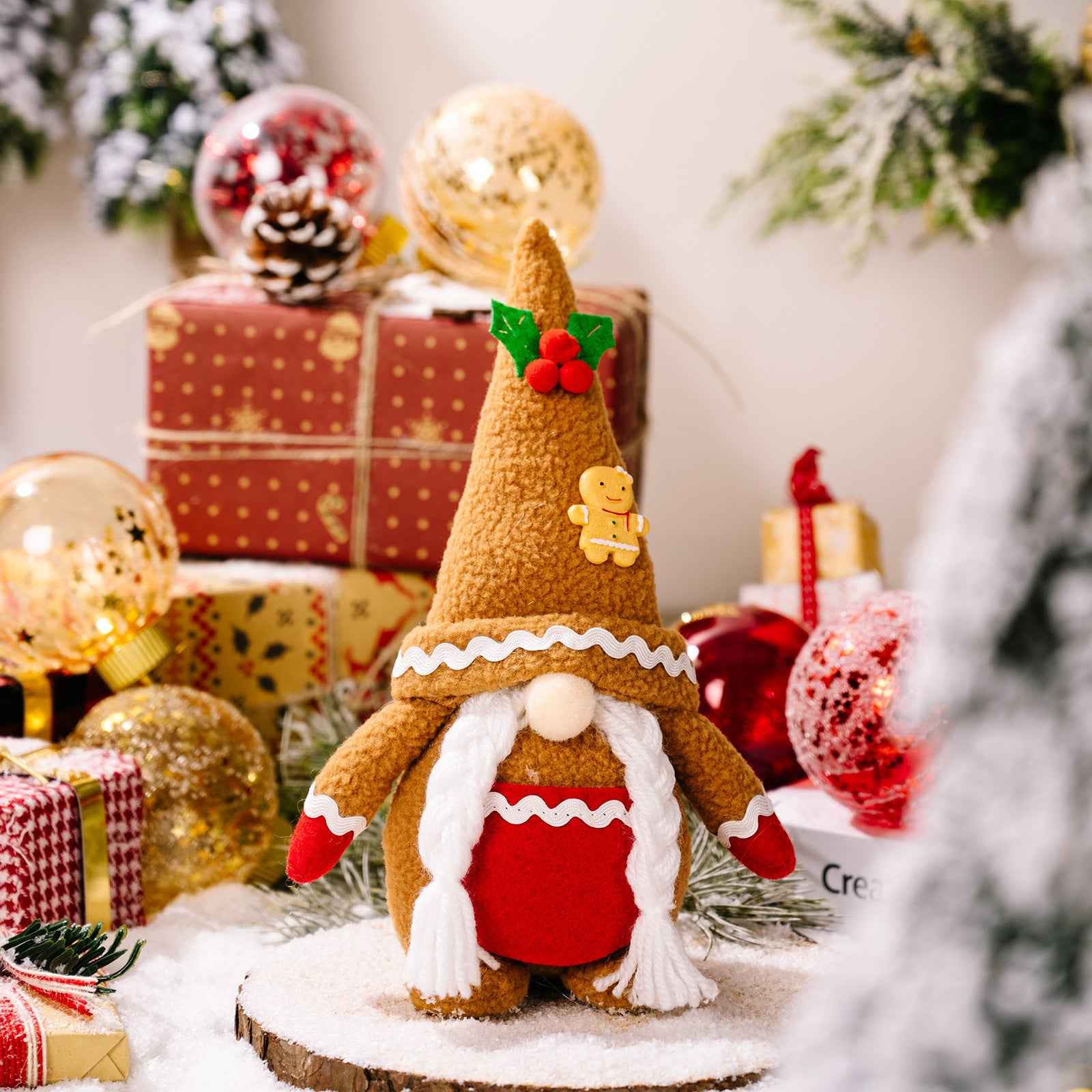 Décoration de Noël en tissu, poupée sans visage
