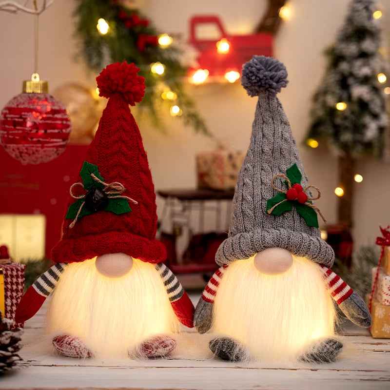 Nain de Noël lumineux de 30 cm, décorations de Noël 2024, poupées en peluche sans visage, elfe, ornements pour la maison, cadeau de Noël 2024