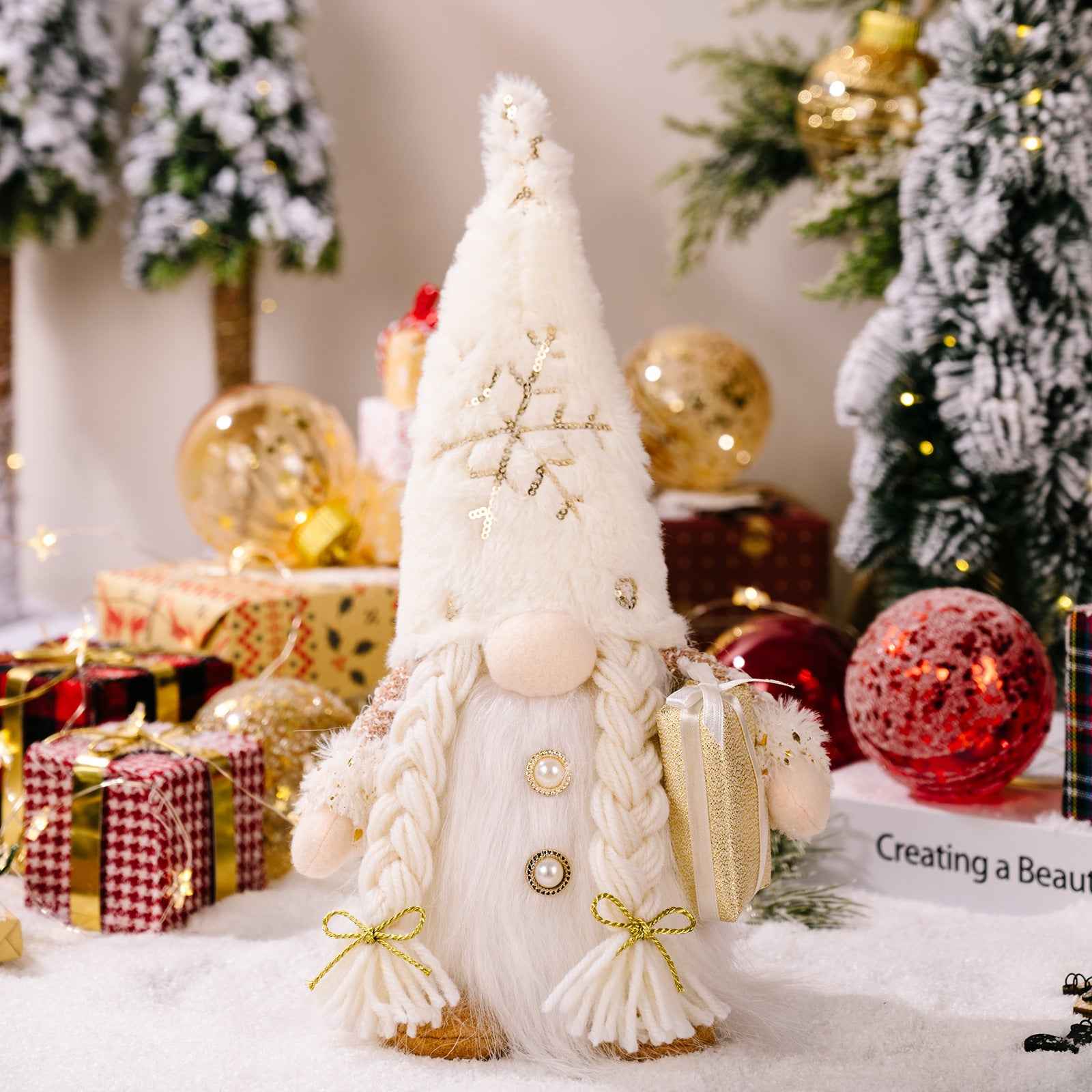 Décoration de Noël en tissu, poupée sans visage