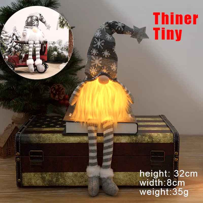 Nain de Noël lumineux de 30 cm, décorations de Noël 2024, poupées en peluche sans visage, elfe, ornements pour la maison, cadeau de Noël 2024