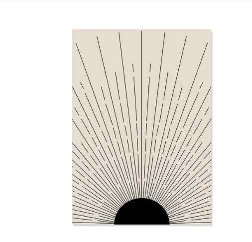 Décoration d'intérieur bohème avec lignes abstraites sur toile