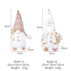 Nain de Noël lumineux de 30 cm, décorations de Noël 2024, poupées en peluche sans visage, elfe, ornements pour la maison, cadeau de Noël 2024