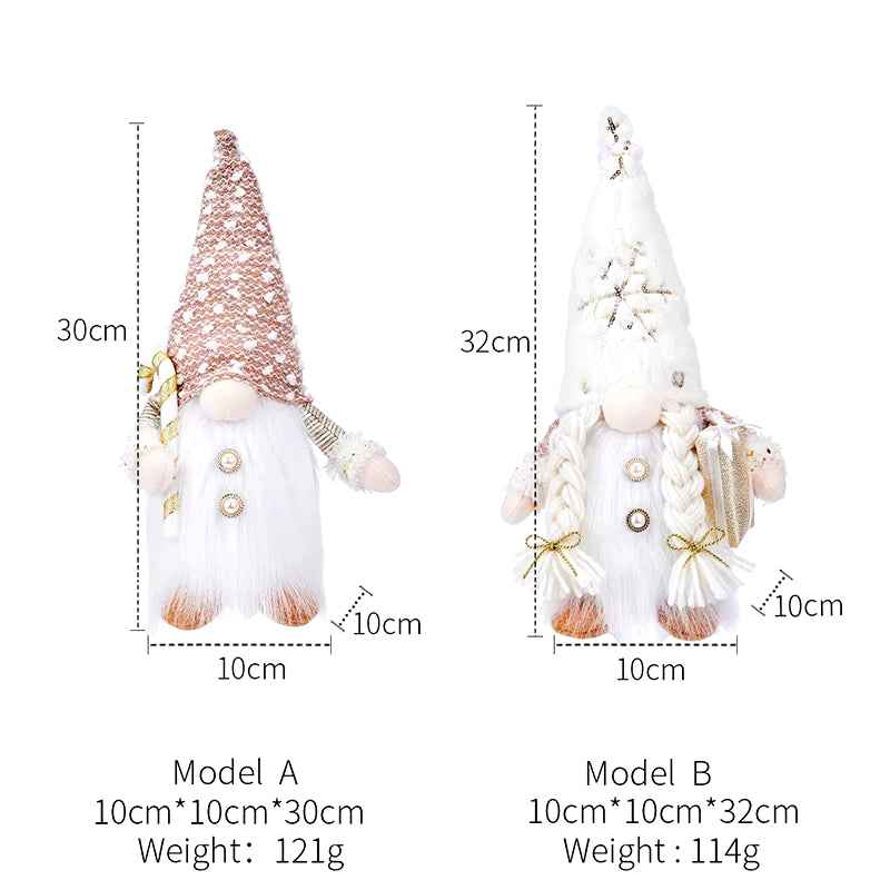 Nain de Noël lumineux de 30 cm, décorations de Noël 2024, poupées en peluche sans visage, elfe, ornements pour la maison, cadeau de Noël 2024