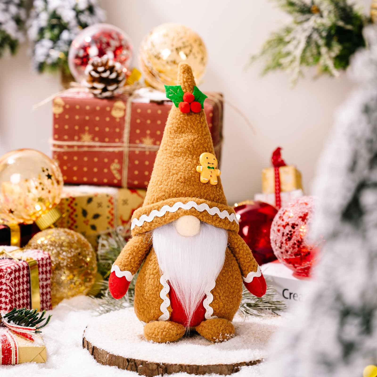 Décoration de Noël en tissu, poupée sans visage