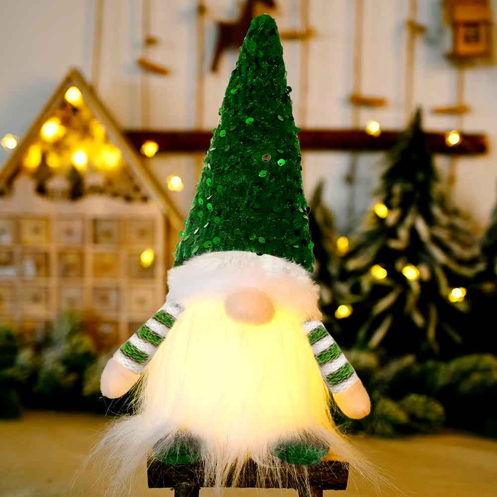 Nain de Noël lumineux de 30 cm, décorations de Noël 2024, poupées en peluche sans visage, elfe, ornements pour la maison, cadeau de Noël 2024