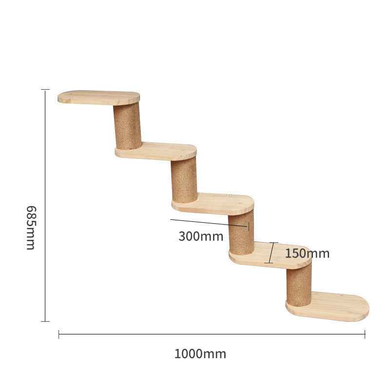 Mur d'escalade en bois massif pour chat et animal de compagnie, plateforme suspendue, échelle, accessoires pour animaux de compagnie
