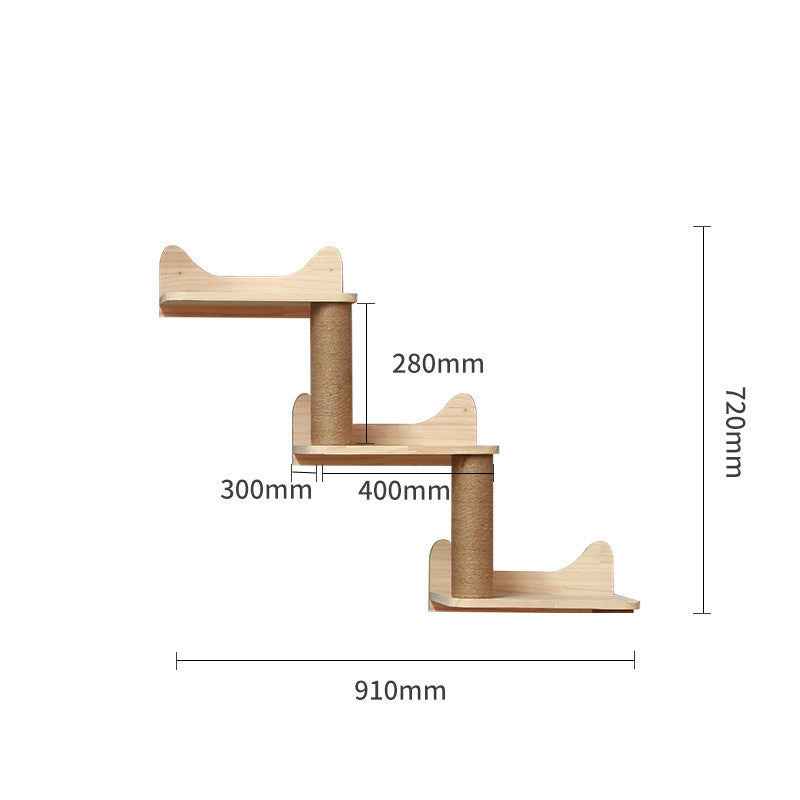 Mur d'escalade en bois massif pour chat et animal de compagnie, plateforme suspendue, échelle, accessoires pour animaux de compagnie