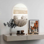 Miroir Mural Ovale 80 cm x 50 cm Rétro-éclairé à Intensité Variable