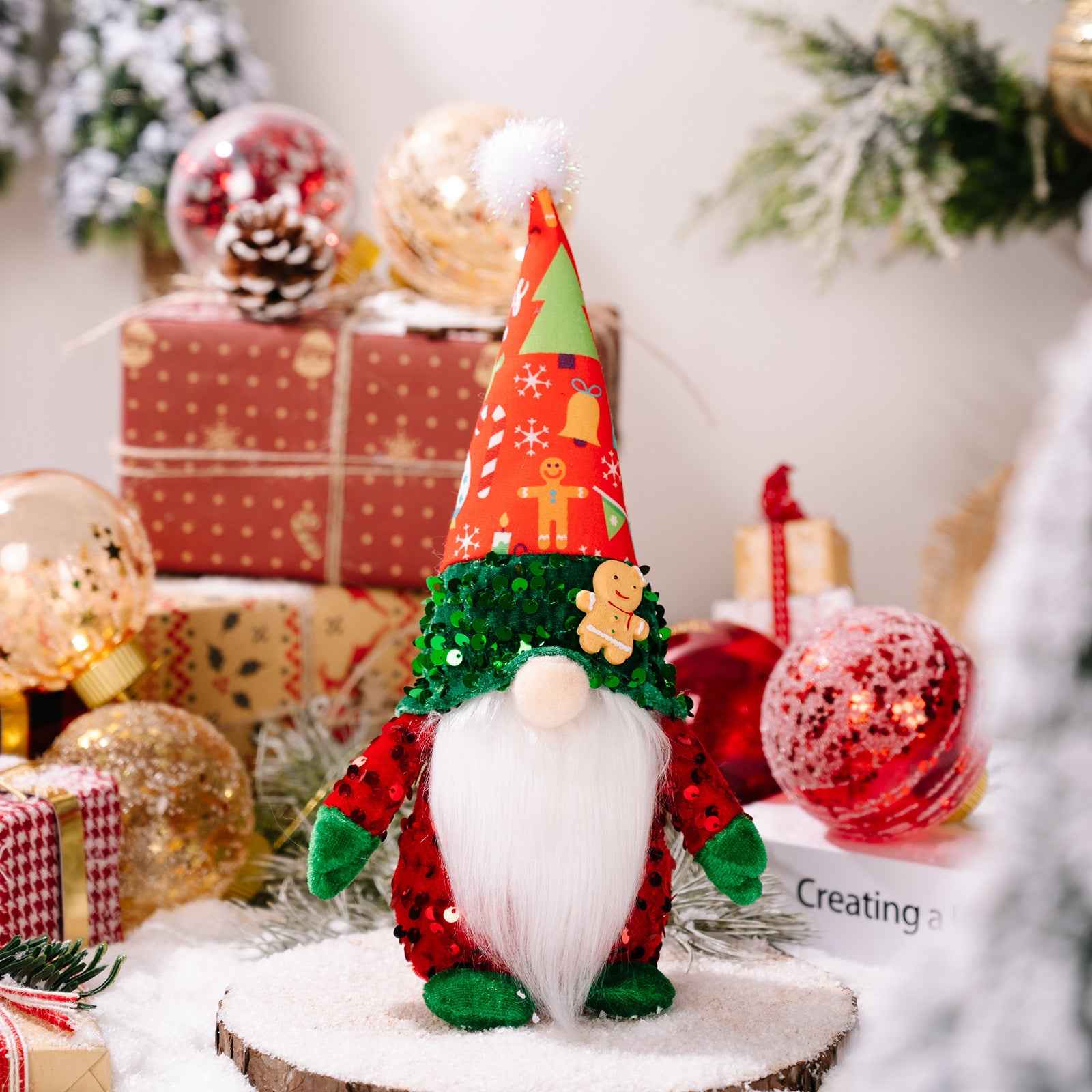 Décoration de Noël en tissu, poupée sans visage