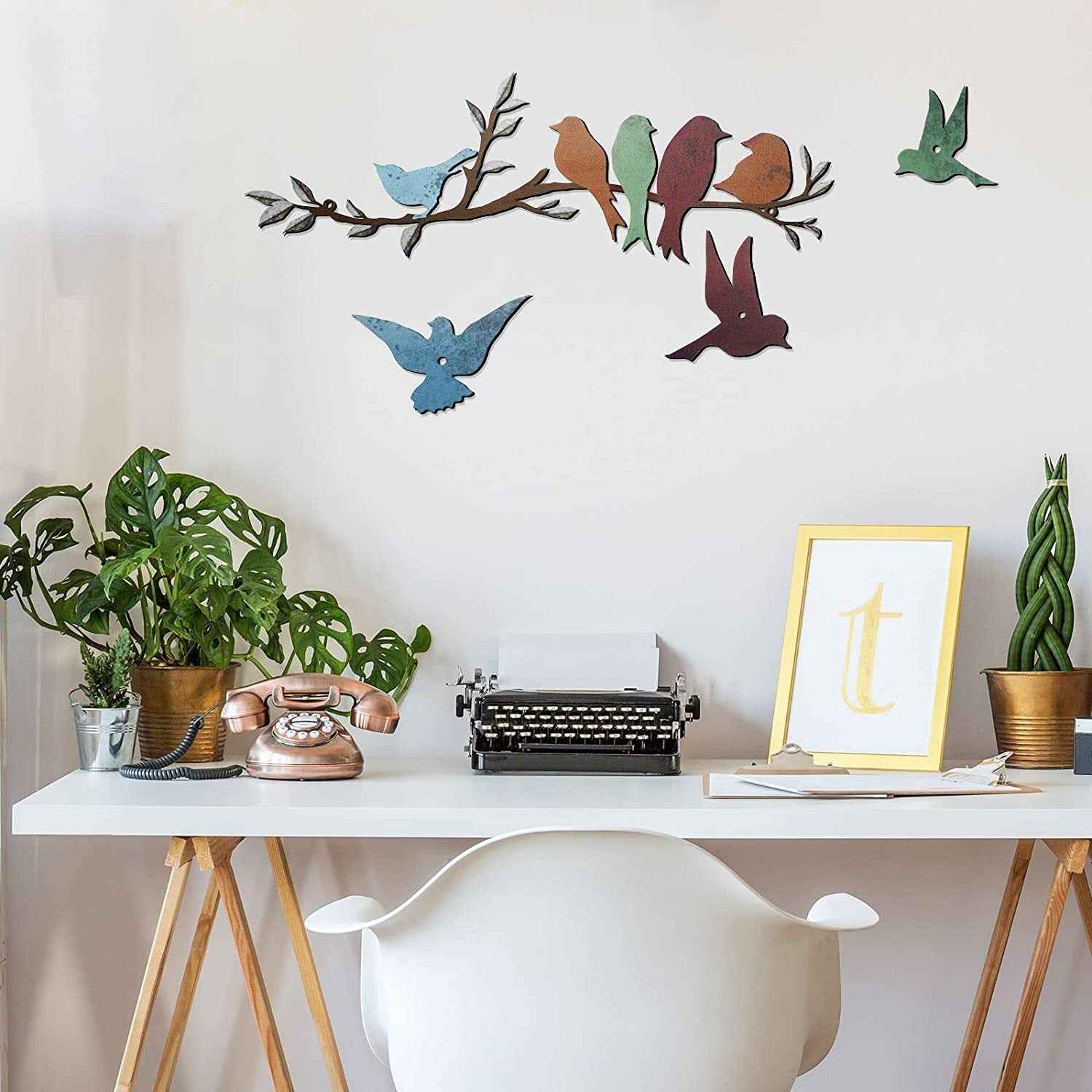 Décoration murale en forme de branche d'oiseau