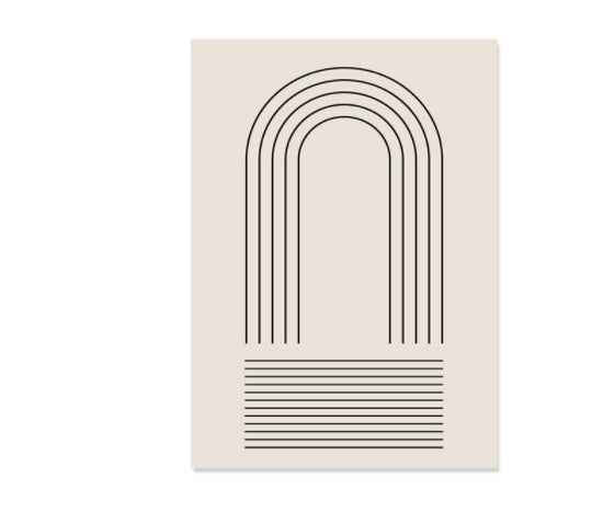 Décoration d'intérieur bohème avec lignes abstraites sur toile
