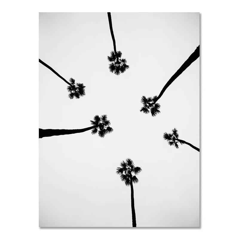 Affiche murale nordique moderne en noir et blanc, paysage de bord de mer, vacances, surf, peinture sans cadre