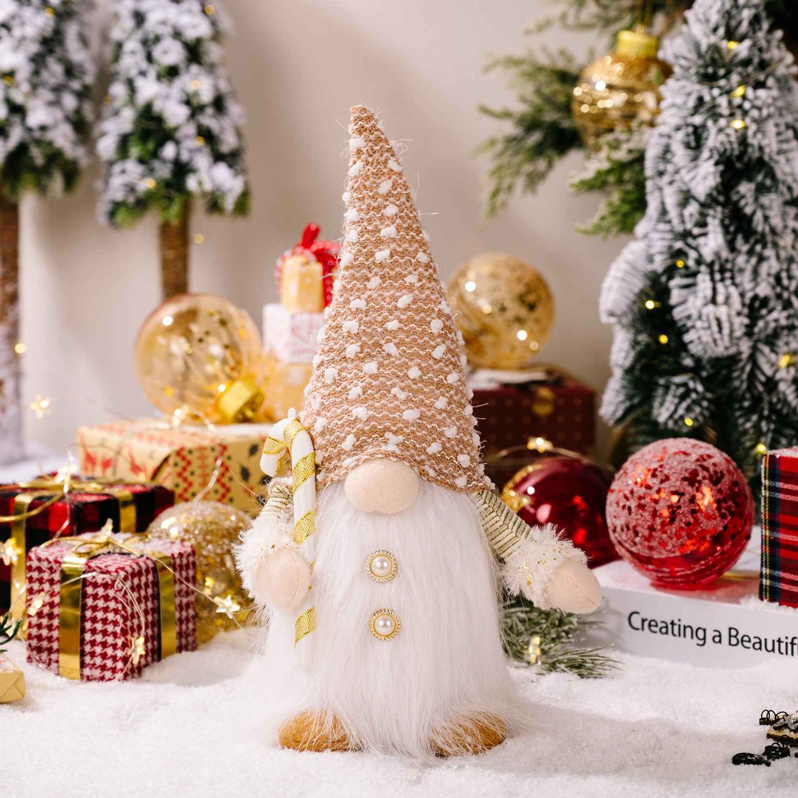 Décoration de Noël en tissu, poupée sans visage