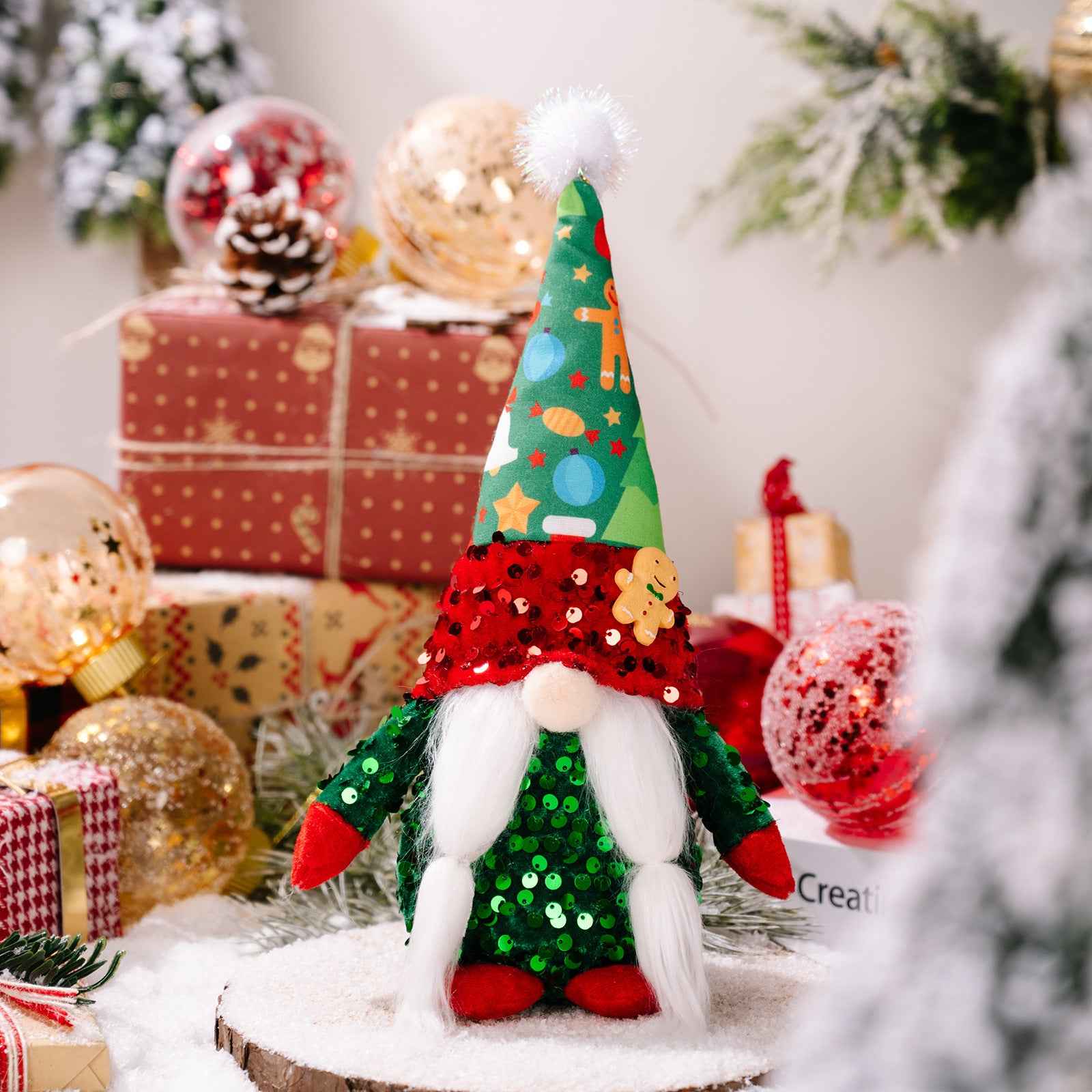 Décoration de Noël en tissu, poupée sans visage