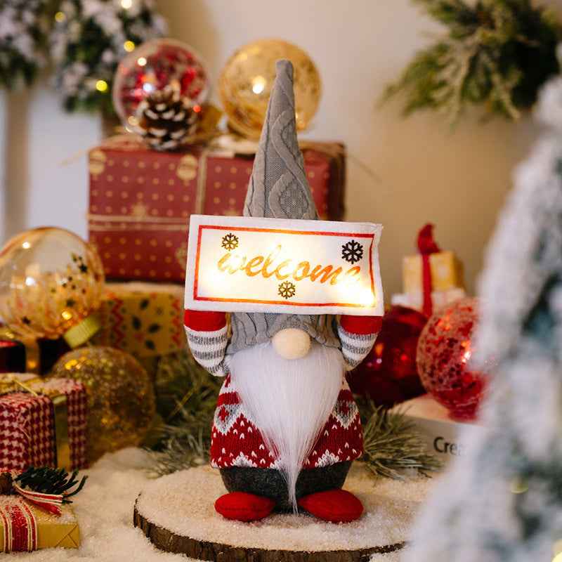 Décoration de Noël en tissu, poupée sans visage