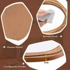 Miroir Décoratif à Cadre Irrégulier Grand Miroir Mural Imperméable de 89,5 x 66 Cm avec Vis d'Expansion Miroir Mural Élégant pour Salon Naturel